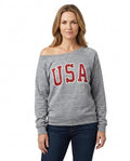 Grunt Line - Vinav | Off-Shoulder Graphic Print Sweatshirt Women