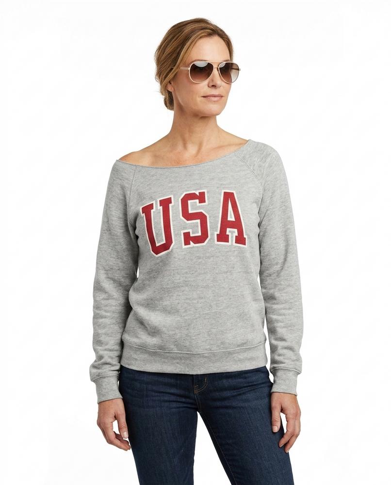 Grunt Line - Vinav | Off-Shoulder Graphic Print Sweatshirt Women