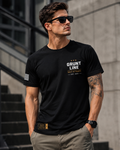 Grunt Line Built to Endure Logo Graphic T-Shirt | Men's Premium Black Cotton Tee